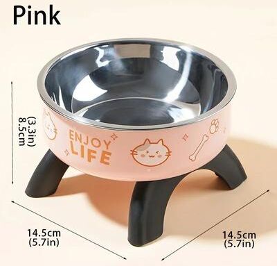 Uplift Essentials Professional Elevated Anti Tip Stainless Steel Pet Bowl pink