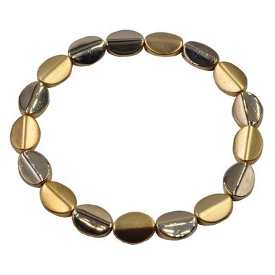 Armband STEUER "Metall goldfarben matt glanz", gold (gelb), Armbänder, Damen, 19cm, Metall, glänzend, matt, Armband