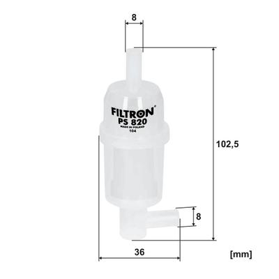 FILTRON Kraftstofffilter PS 820 Leitungsfilter 103mm für Ford Mercedes