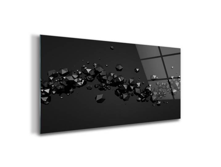Tulup Glasbild 120x60 cm Abstrakte Kunst, Schieferfarben, Glas, 120x60 cm, Bilder & Rahmen, Bilder, Glasbilder