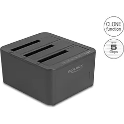 Delock USB Dockingstation für 3 x SATA HDD / SSD mit 1:2 Klon Funktion, SSD + Festplatte Zubehör
