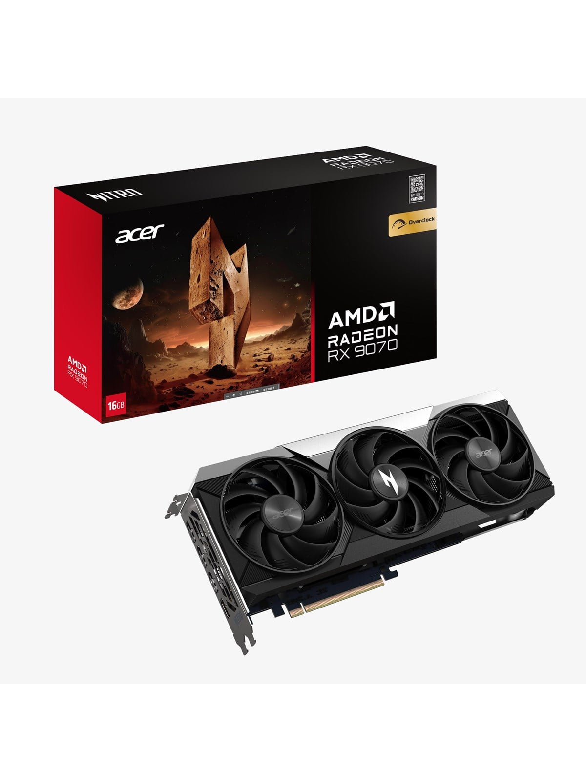 Acer Radeon RX 9070 Nitro OC - 16GB GDDR6 RAM - Grafikkarte