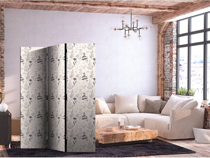 Paravent Botanic Illustration 1-seitig Andere Schwarz 135 x 172cm
