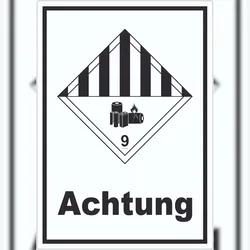 HB-Druck Aufkleber Achtung Lithiumbatterien Achtung Gefahrgutklasse 9a A3 (297x420mm)