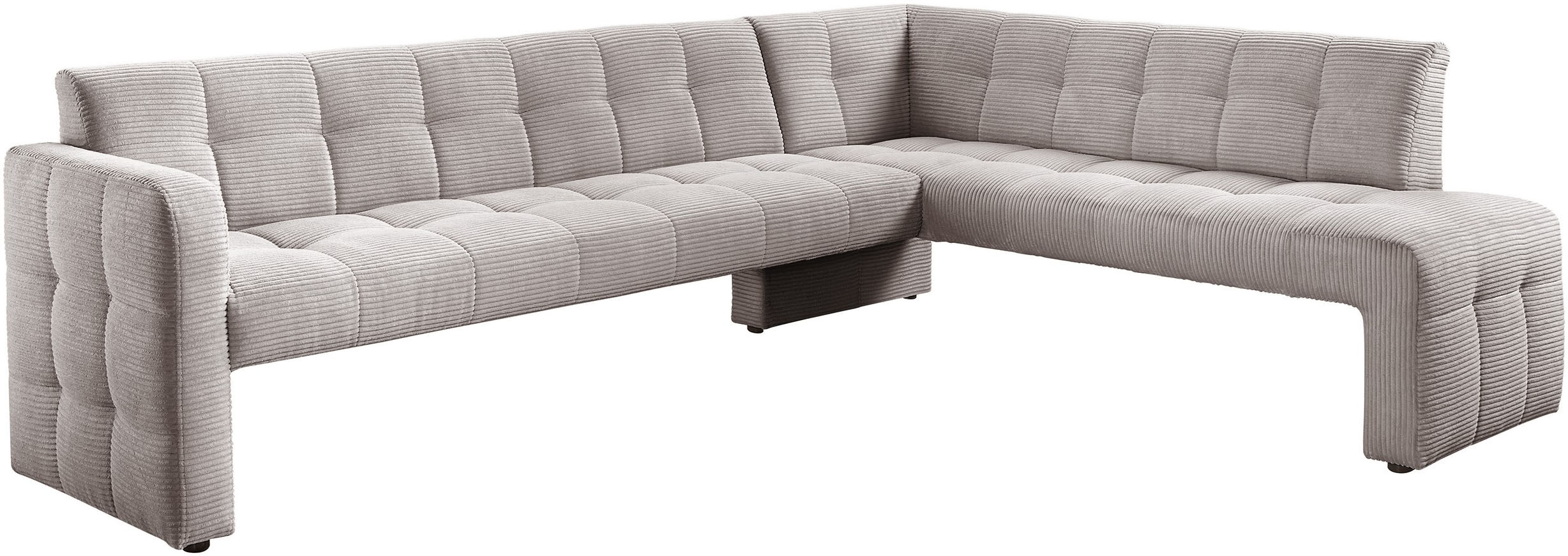 exxpo - sofa fashion "Barista, bequem und elegant, hohe Bodenfreiheit" Eckbank Barista bequem und elegant, hochwertige Detailverarbeitung cappuccino B/H/T: 265cm x 83cm x 199cm, Cord, langer Schenkel links