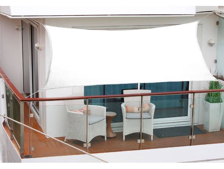 Sonnensegel FLORACORD, weiss (weiß), B:270cm T:140cm, Polyester, Sonnensegel, Sonnensegel, BxT: 270x140 cm, weiss