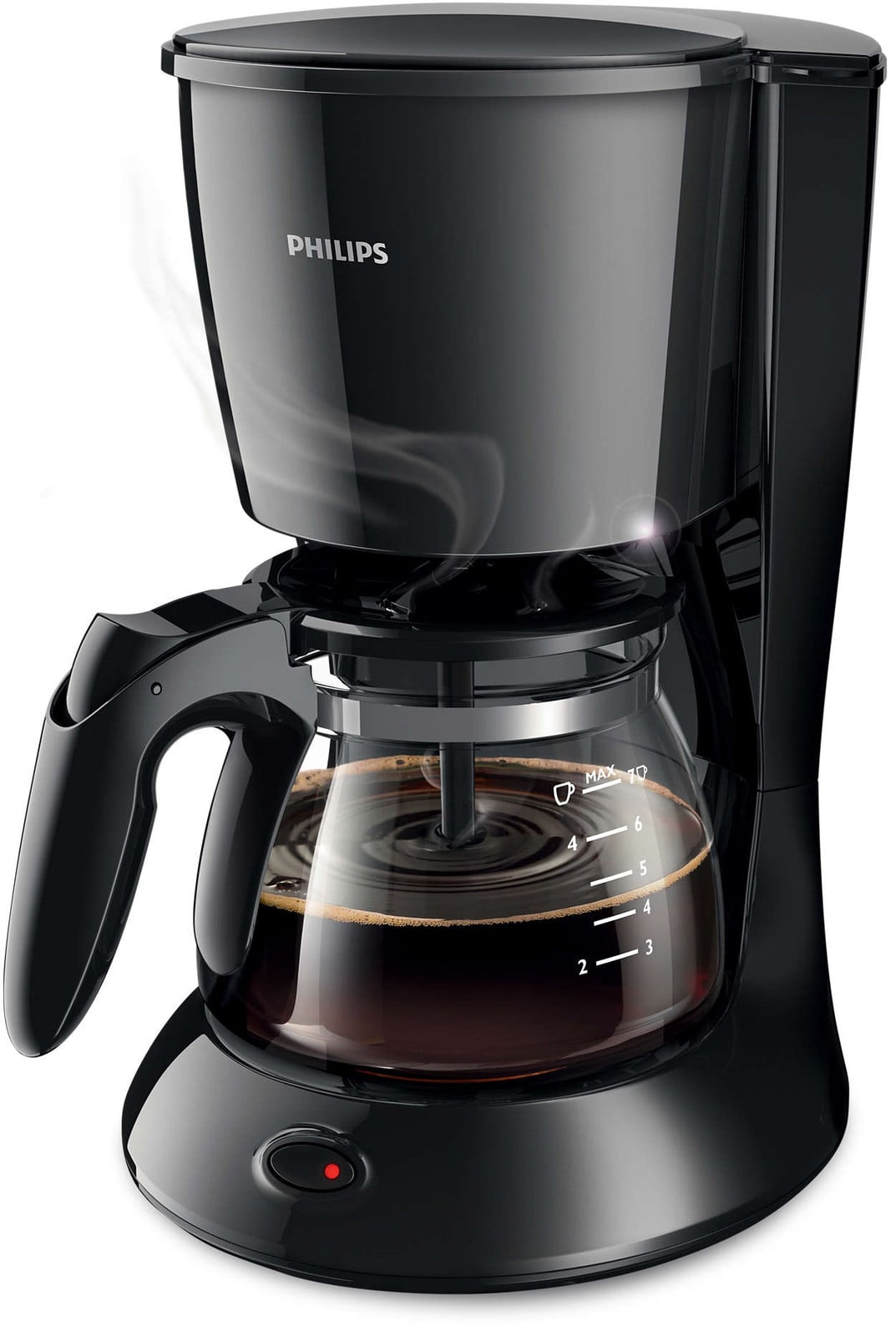 Philips Daily Collection koffiemachine met glazen kan, 0,6 liter, zwart (HD7432/20)