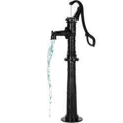 VEVOR Schwengelpumpe Antik Vintage, 6 m Förderhöhe, Nostalgiepumpe aus Gusseisen, Brunnenpumpe mit erhöhtem Sockel, NPT 1-1/4 Zoll Anschluss, Gartenpumpe, für Garten, Teich, Bauernhof, Schwarz