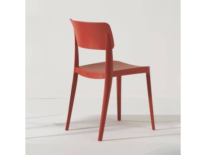 Chaise de jardin empilable en polypropylène - FRA Rouge - Blanc