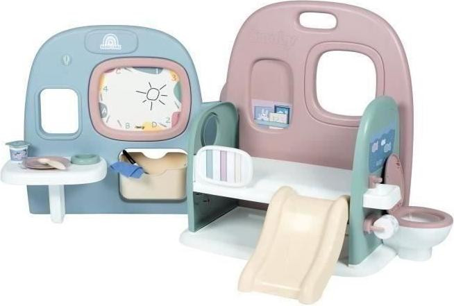 Smoby Poppenhuis speelset met 4 speelzones en accessoires, opvouwbaar en gemaakt van gerecycled materiaal
