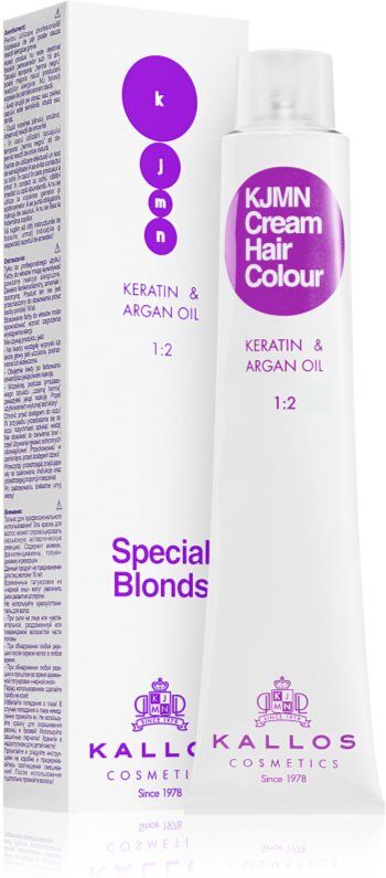 Kallos KJMN Professional Cream Hair Colour Keratin & Argan Oil coloration cheveux teinte 90.02 Violet Blond 100 ml