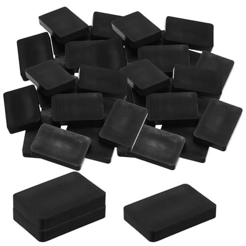 Set van 40 zwarte kunststof onderlegplaten en tegelwiggen met afmetingen 60 x 40 x 10 mm