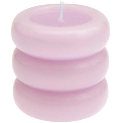 Stumpenkerze 'Ringe' Dunkle Beere 7x7 cm, 220 g Brenndauer: