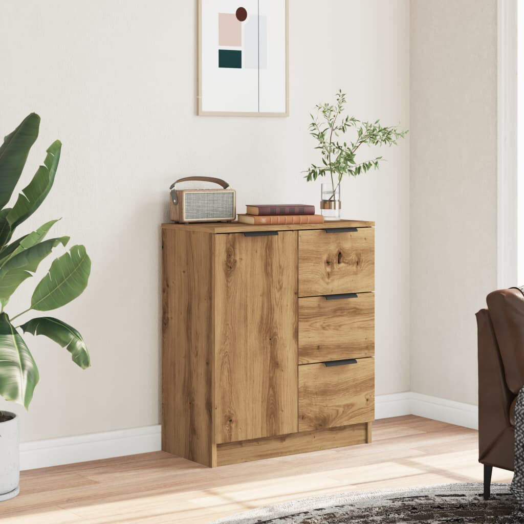 Lily Manor Seattle 60cm Sideboard Artisian Oak 70cm H X 60cm W X 30cm D