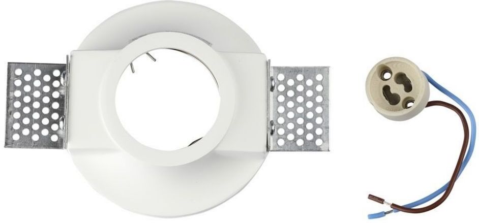 V-Tac Vt-859rd Portafaretto Incasso Scomparsa Rotondo Gesso Gu10 - Sku 3697