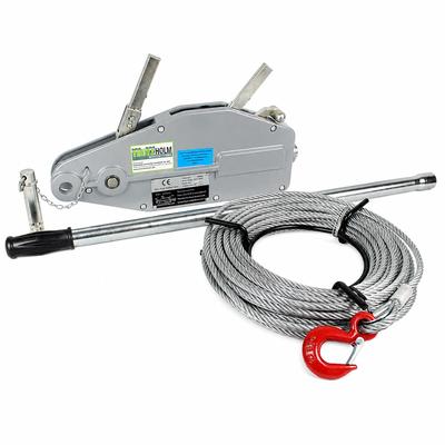 Baumarktplus Seilzug 800kg Greifzug Seilwinde Forstseilwinde Offroad Winde 0,8 t to 20m Seil