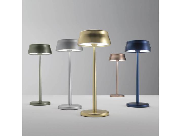 Zafferano Sister Light LED tafellamp, oplaadbare batterij, groen Light, dimbaar, groen, Woon-/ Eetkamer, Aluminium