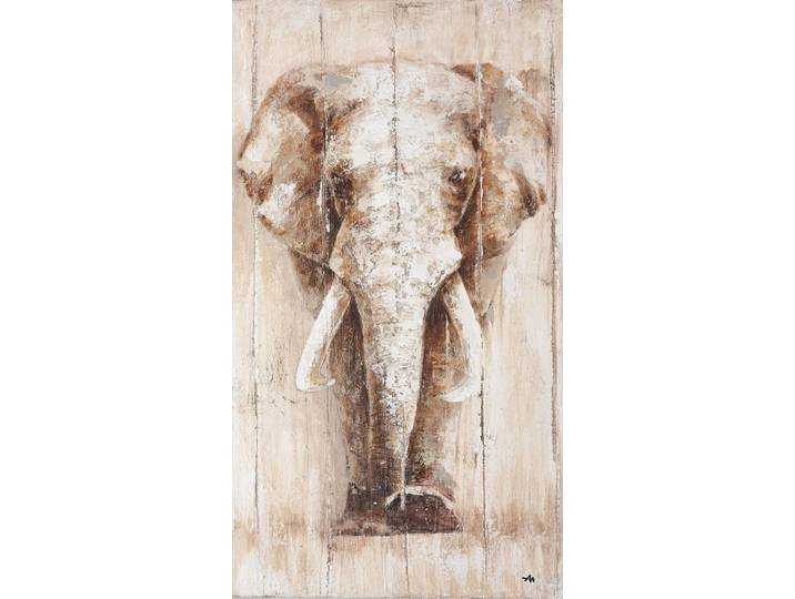 Ölgemälde BÖNNINGHOFF handarbeit ELEFANT 40x80 cm – Wandbild Kunst Deko modern , braun (farbe bild(er): braun, beige, weiß), B:40cm H:80cm T:2cm, Acrylfarbe, Canvas, Holz, Bilder, Ölgemälde, handgefertigt, jedes Bild ein Unikat