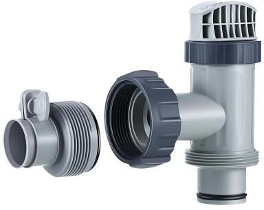 LightInthebox Pool Hose Adapter B, Replacement Hose Conversion Adapter for Intex Above Ground Pool Pump, Converts 1.25 Clamp-on Hoses to 1.5 Threaded Hoses, with Rubber Gaskets, Gray