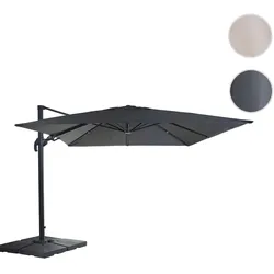 Gastronomie-Ampelschirm HWC-A96, 3x4m (Ø5m) schwenkbar, Polyester/Alu 26kg ~ anthrazit mit Ständer