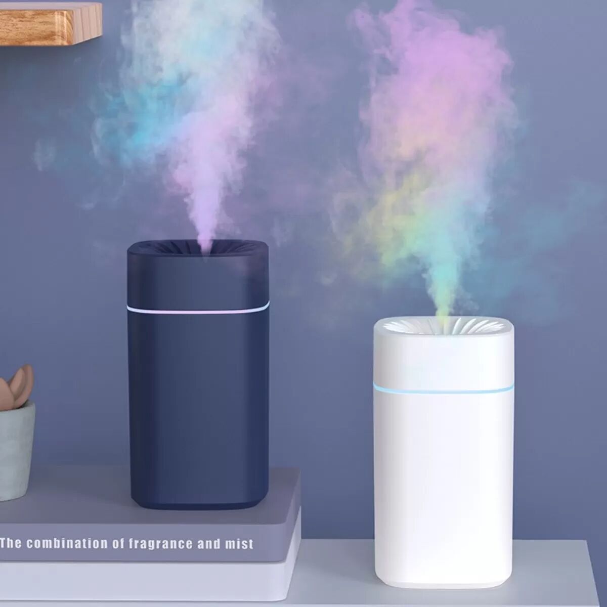 INF Wiederaufladbarer Aroma Diffuser Luftbefeuchter mit Umgebungslicht Blau