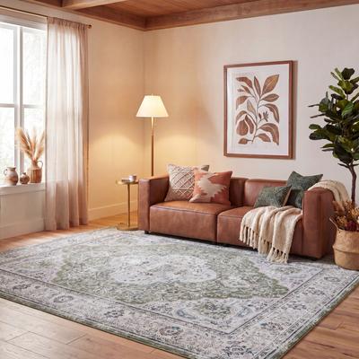 SAFAVIEH Tucson Machine Washable Slip Resistant Ehrengard Traditional Rug