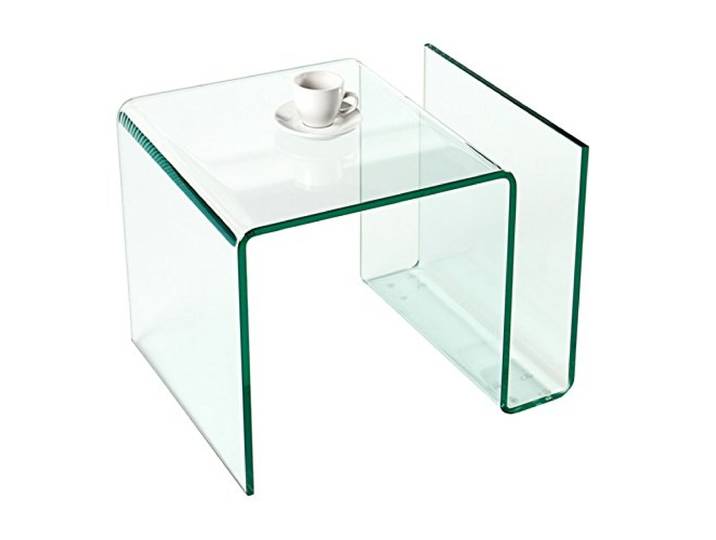 invicta INTERIOR Extravaganter Glas Couchtisch FANTOME Beistelltisch mit Ablagefach für Magazine transparent