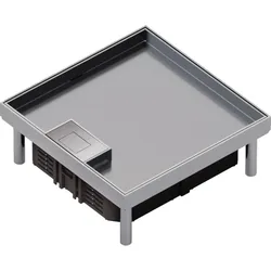 Hager EKQ060LE15 Nivel. Edelstahlkassette Q06 mit Leitungsauslass für 6x45er Module Belag T=15mm