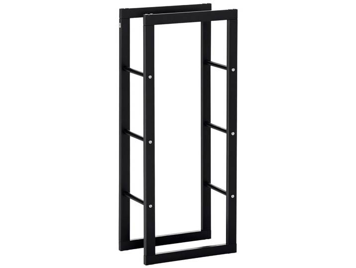 ComfortXL Kaminholzregal De-10089 40x25x100 cm, Stahlrahmen bis 100 kg Schwarz, Metall, 25x100x40 cm, Kleinmöbel, Kamine & Zubehör, Kaminholzregale