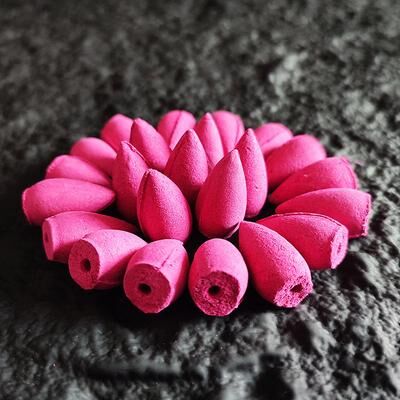 Discount Dollar Deals Natural Indian Cone Incense, Rose Waterfall Reflux Tower, Backflow Burner Fragrance For Home, Tea Room, Hotel rose 50 Pcs