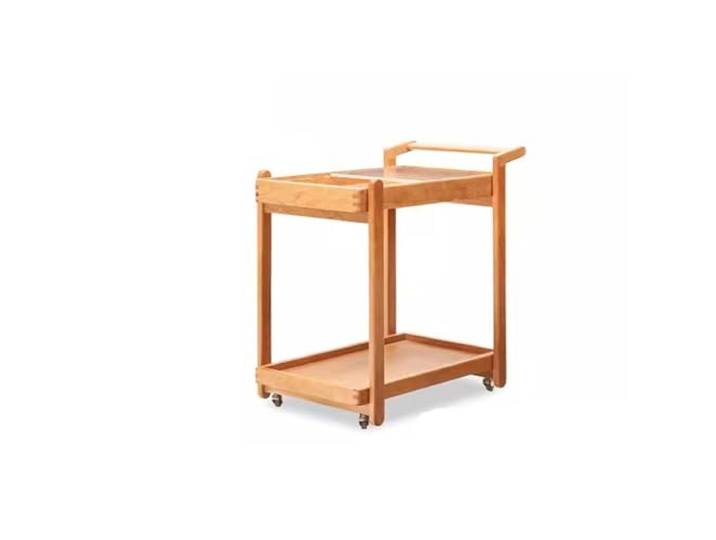 YCCHAH Sofatisch Massivholzwagen, chinesischer Stil, Sofa-Beistelltisch, Beistelltisch, Wohnzimmer, beweglicher Couchtisch, Balkon, Kleiner Tisch Wohnzimmer-Beistelltisch(B)