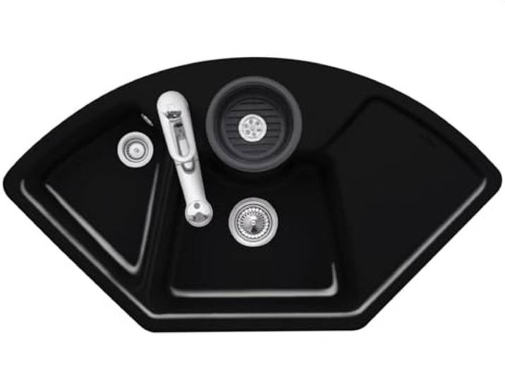 Villeroy & Boch Solo Eck Chromit - 6708 01 J0 Keramikspüle Handbetätigung