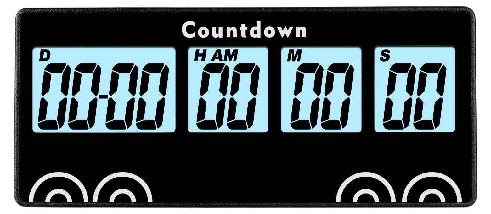 Dripio Digitale Countdown Timer met Wekker en Magneet, Zwart