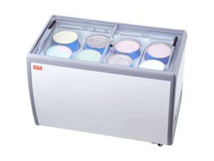Vitrine Réfrigérée à Crème Glacée Commerciale-VEVOR-Comptoir à Glace 370 L-Congélateur Mobile avec Dessus en Verre