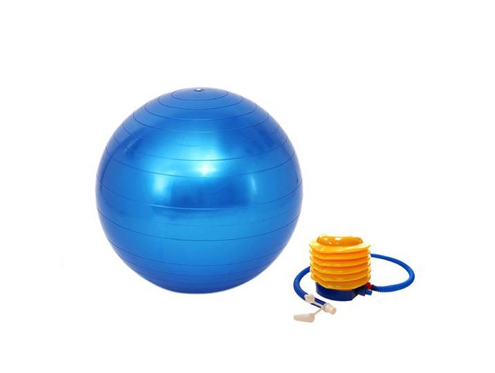 Gymnastikball 65 cm blau mit Pumpe