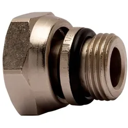 Heimeier Heizkörper-Anschlussverschraubung 50707615 R 1/2xM 26, AMETAL, vernickelt, gerade, O-Ring/Mutter