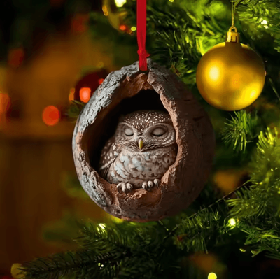 Inspire Curations Cute Woodland Animal Acrylic Ornament Tree Trunk Christmas Hanging Decor ms11697
