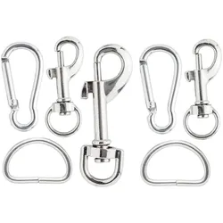 Taschenzubehör-Set mit Karabinern und D-Ringen, 7-teilig