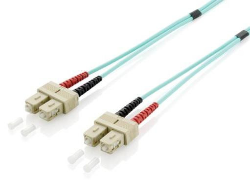 Equip LWL Patchkabel SC naar SC 2,00m Multimode Duplex OM3 Turqoise