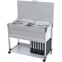Durable Hängemappenwagen System File Trolley 100 Multi Top für 100 Mappen grau
