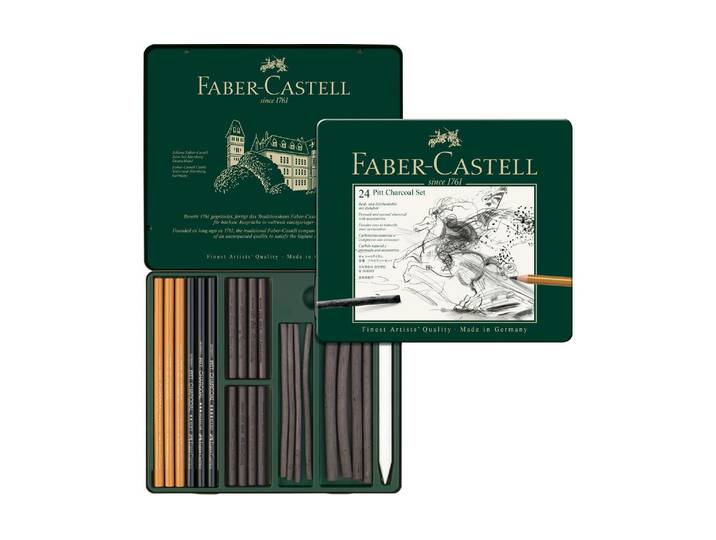 Buntstift FABER-CASTELL Pitt 24e , schwarz, Stifte, Buntstift