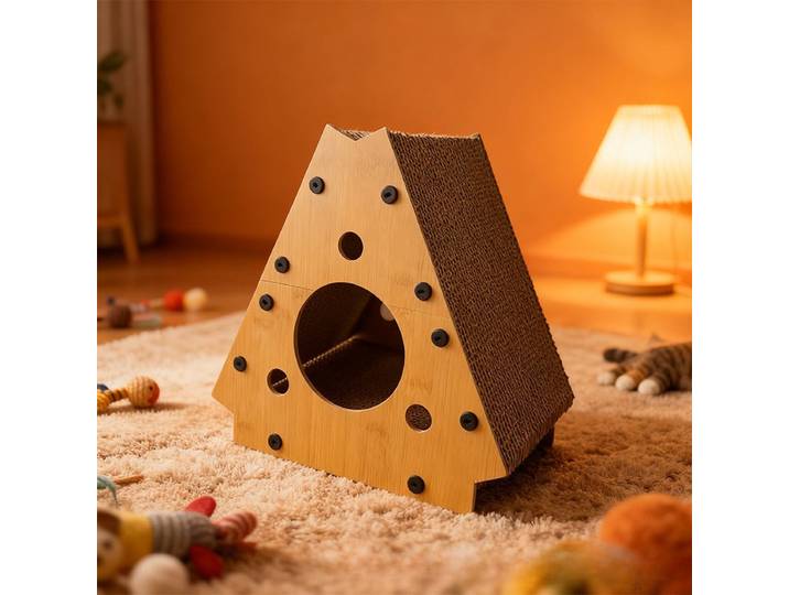 Griffoir triangulaire vertical pour chat, griffoir ondulé résistant à l'usure, jouet de protection pour meubles et canapés pour chats