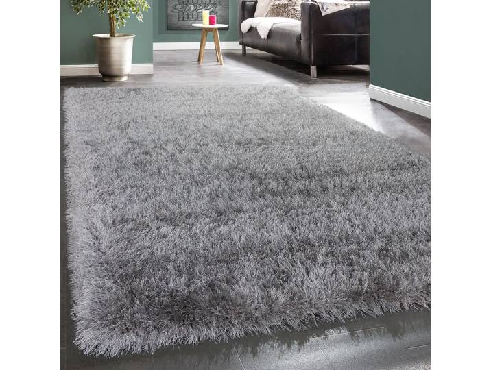 Paco Home Glamour 300 rechteckig 70 mm Höhe Uni Farben, mit weichem Glanz Garn, auch als Läufer erhältlich