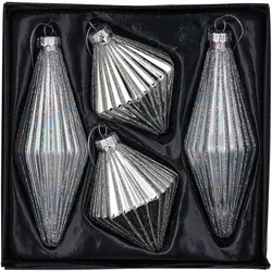 CREATIVE HOME Glasanhänger Ornament Mix - silber