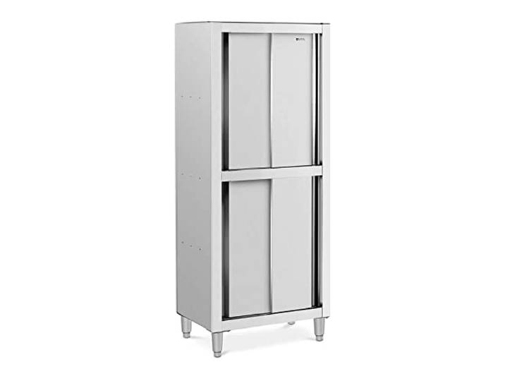 Royal Catering Geschirrschrank 800 x 500 x 1800 mm Edelstahl Hochregal Großküche Grau/Silber