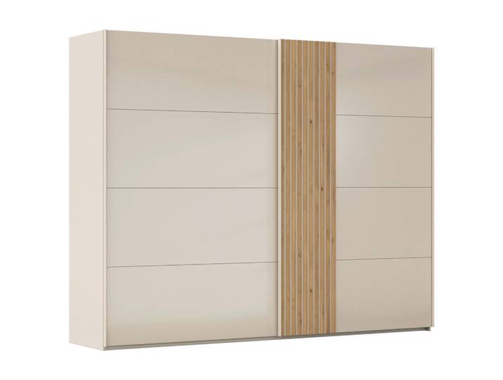 Novel Schwebetürenschrank, Champagner, Eiche, Glas, 8 Fächer, 281x223x68 cm, umfangreiches Zubehör erhältlich, in verschiedenen Größen erhältlich, Schlafzimmer, Kleiderschränke, Schwebetürenschränke