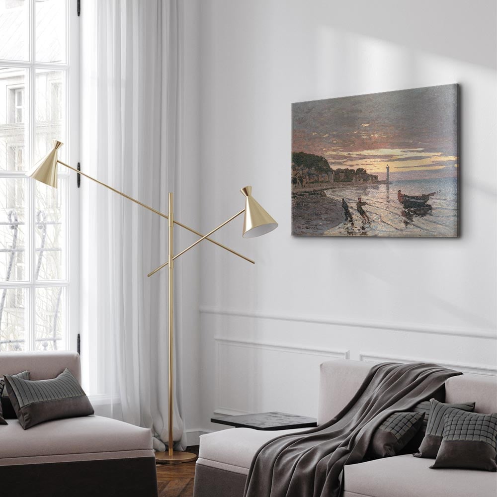 home24 Canvas afbeelding Hauling a Boat Ashore grijs, 60 x 40 cm