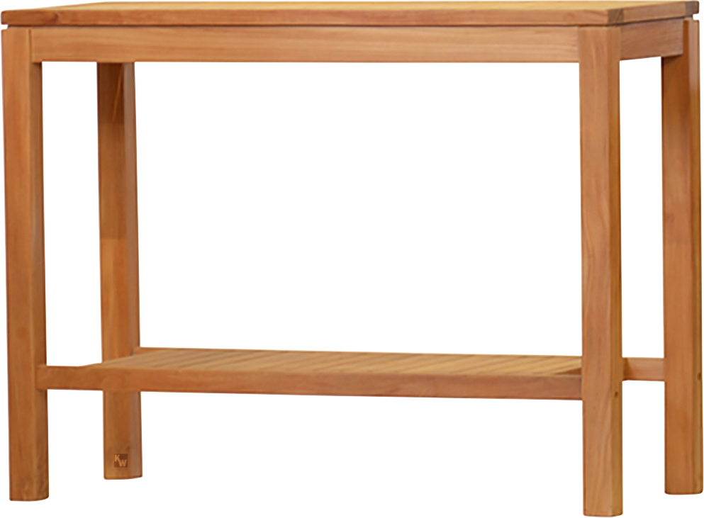 Teakholz Konsolentisch Como 120 x 45 cm als Beistelltisch und Gartenanrichte aus Massivholz naturbelassene Konsole aus Teak