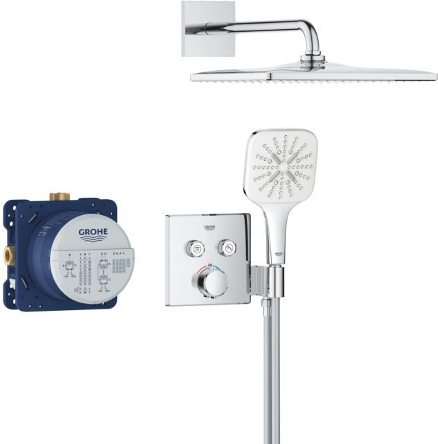 Grohe Precision SmartControl Duschsystem 34876000 Unterputz mit Vitalio Rain Mono 310 Cube, chrom