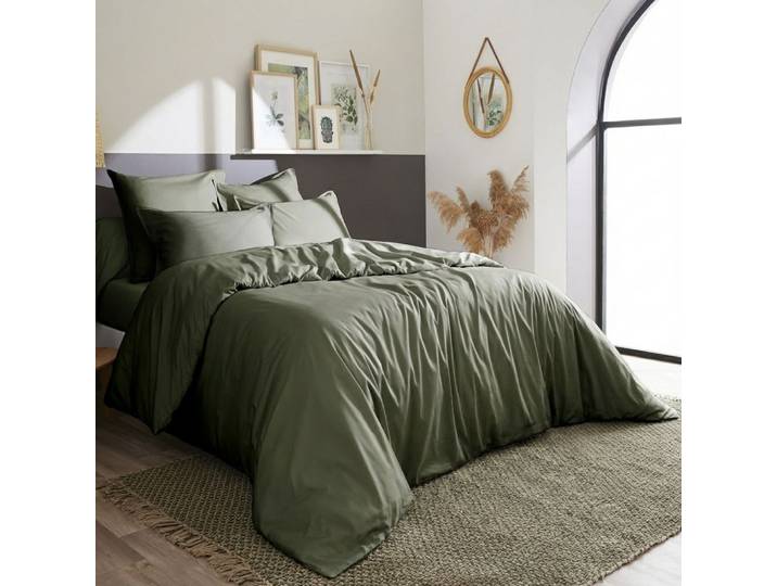 Housse de couette percale de coton uni 240x260 cm